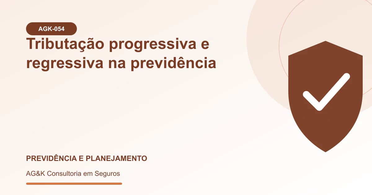Ilustração sobre tributação progressiva e regressiva previdência — AG&K Consultoria em Seguros