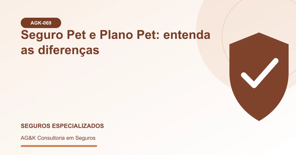 Ilustração sobre diferença entre seguro pet e plano pet — AG&K Consultoria em Seguros